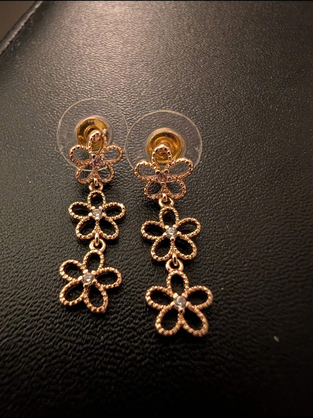 Gold Floral Drop Earrings